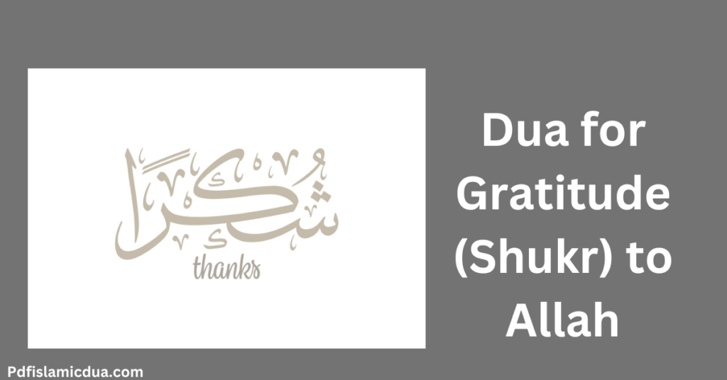 Dua for Gratitude (Shukr) to Allah in English