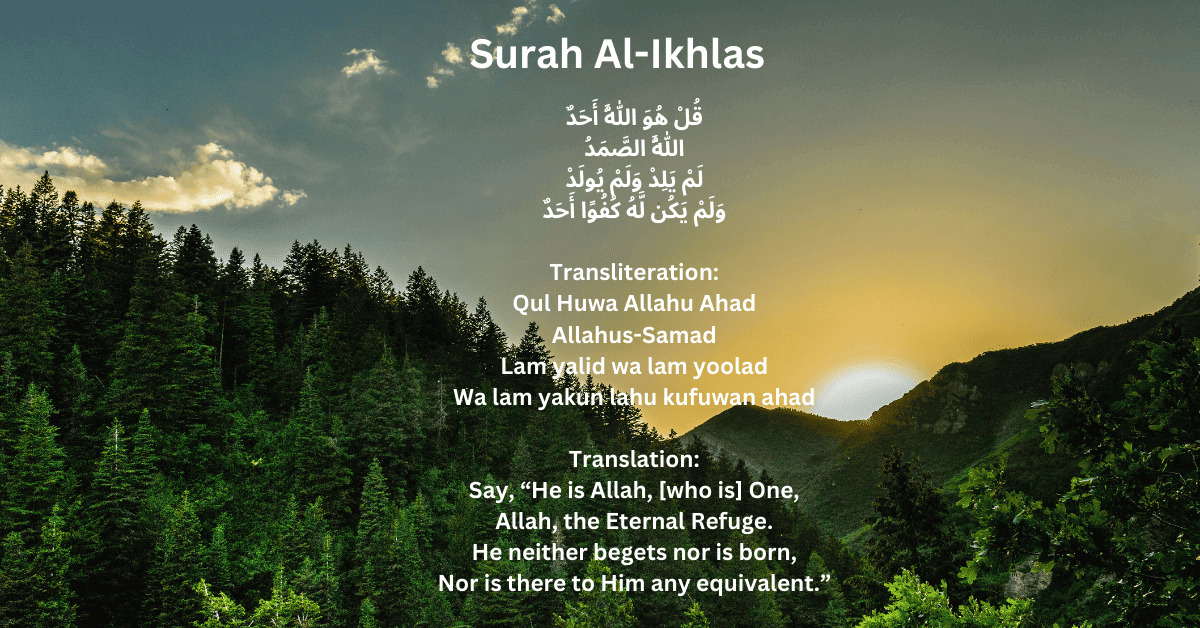 Surah Al-Ikhlas with Translation,Transliteraion-PDF